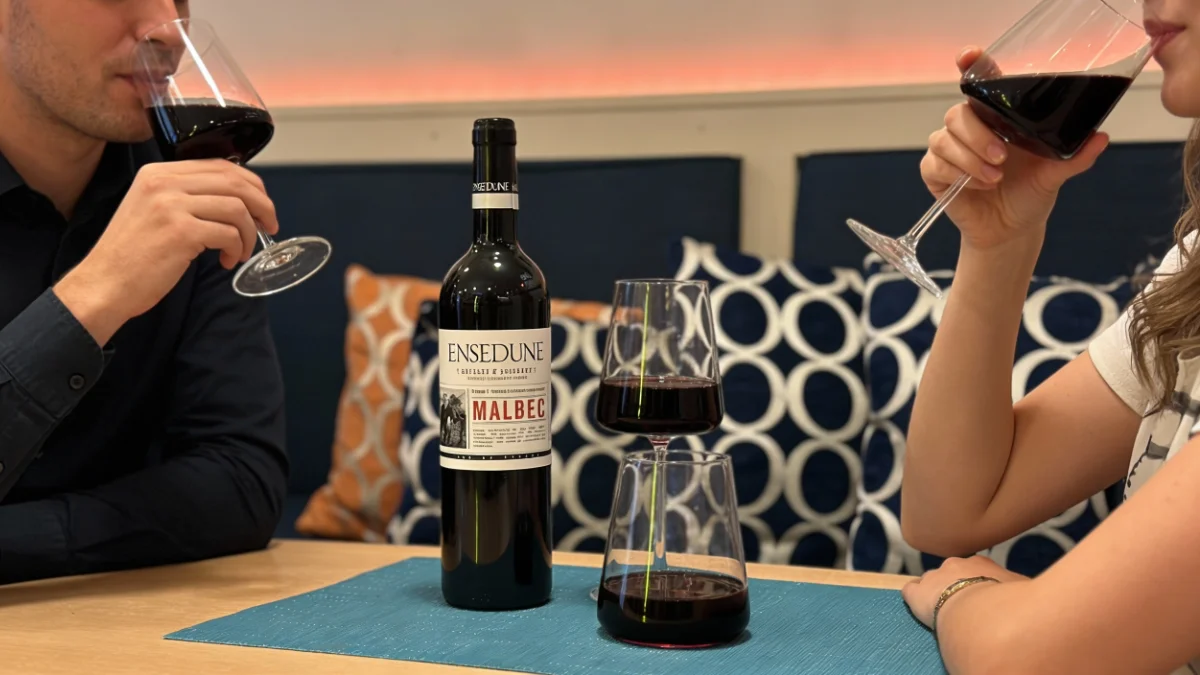 French Malbec red wine served at North Coast Café, a softer and fresher French take on Malbec