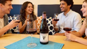 Piquepoul Noir served chilled at North Coast Café, a light French red wine enjoyed by the glass